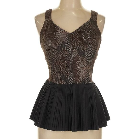 Lululemon Athletica Medium (10) Tank Ruffle Hem Razorback Black Brown - Picture 1 of 5